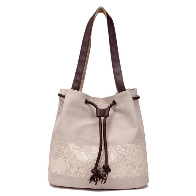 Sac à Bandoulière pour Femmes Mode Rétro Sac Fourre-Tout en Toile Sac à Bandoulière pour Magasinage
