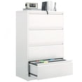 thumbnail image 1 of File Cabinet with 4 Drawers, Locking Metal Filing Cabinet for Home Office, Large Storage Capacity for Letter/A4 Size, Heavy Duty Steel Document Organizer, White, 1 of 9