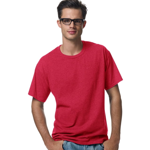 Hanes ComfortBlend EcoSmart Men`s Crewneck T-Shirt, S, Deep Red