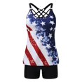 thumbnail image 3 of POINTERTECK Women Plus Size Print Strappy Back Tankini Set Two Piece Swimdress Panty Bathing, 3 of 6