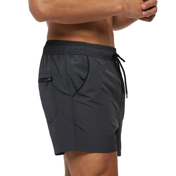 Men's Slim Swim Shorts with Zipper Pockets Quick Dry Swimsuit Sports Swim Trunks