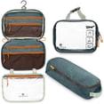 thumbnail image 1 of Toiletry Bag Kit Set: Hanging Travel Toiletry Bag + 311 TSA Cosmetic Liquid Bag + Ultralight Accessory Organizer Pouch (Green), 1 of 7