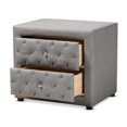 thumbnail image 2 of Baxton Studio Lepine 2-Drawer Tufted Fabric and Wood Nightstand in Gray, 2 of 8