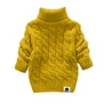 thumbnail image 3 of Birdeem Chandail Tricoté d'Hiver pour Enfants, Couleur Unie, Col Montant, Col Rabattable, Haut à la Mode, Hauts pour Enfants, 3 of 6