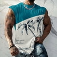 thumbnail image 4 of Débardeur pour Homme Homme Décontracté Mode Imprimé Chandail à Enfiler Col Rond Débardeurs de Sport Gilet, 4 of 7