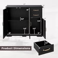 thumbnail image 3 of Costway 40" Sideboard Buffet Cabinet Modern Kitchen Storage Organizer with 2 Drawers Black, 3 of 10