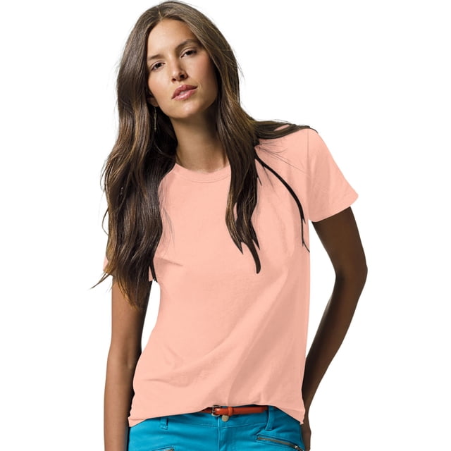 Hanes ComfortSoft T-Shirt à Col Ras du Cou en Jersey Coupe Décontractée pour Femmes, 2X