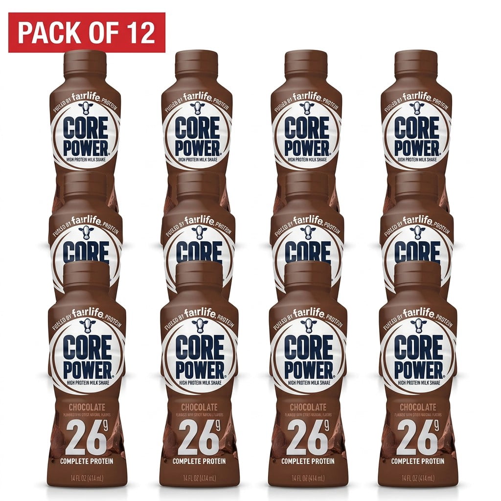 Core Power Fairlife High Protein Milk Shake, Chocolate, 14 FL Oz, Pack of 12