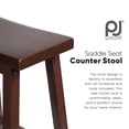 thumbnail image 2 of PJ Wood Classic Saddle-Seat 24 Inch Kitchen, Table, & Bar Counter Stool, Walnut, 2 of 7