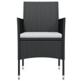 thumbnail image 2 of vidaXL 7 Piece Garden Dining Set with Cushions Black, 2 of 4
