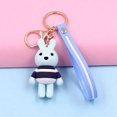 thumbnail image 2 of Coofit Key Chain Decorative Cartoon Stripe Rabbit Bag Keychain Purse Key Ring Bag Charm, 2 of 3