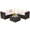 thumbnail image 2 of Costway  6PCS Patio Rattan Furniture Set Sectional Cushioned Sofa Deck Beige, 2 of 10