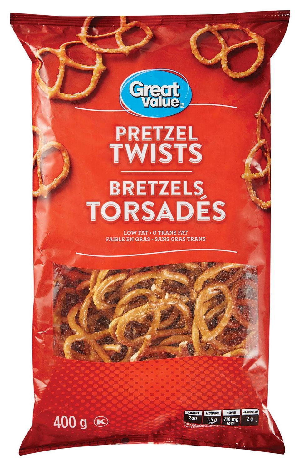 Grandes torsades de bretzel Great Value, 400 g
