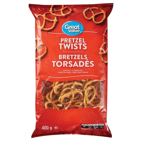 Great Value Large Pretzel Twists, 400g