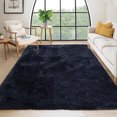thumbnail image 1 of FairOnly 9'x12' Fluffy Area Rug Indoor Soft Fuzzy Shaggy Carpet Floor Rugs with Non-Slip Backing for Living Room Bedroom Home Decor, Navy, 1 of 9