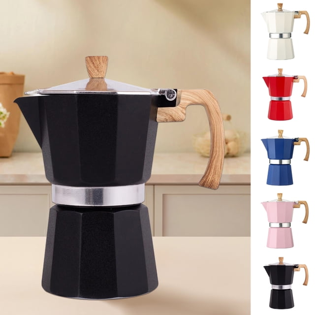 Moka Pot Espresso Maker Easy to Clean Stovetop Coffee Percolator Aluminum Italian Design Cuban Coffee Maker for Rich Flavor