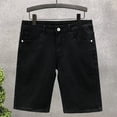 thumbnail image 2 of yocbz Short Jeans Homme Slim Stretch Denim Shorts For Men Black,XXXL, 2 of 6