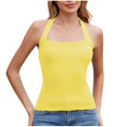 thumbnail image 2 of AherBiu Womens Square Neck Tank Tops Knit Ribbed Seamless Workout Tops Summer Slim Fitting Sleeveless Shirts, 2 of 9