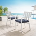 thumbnail image 1 of Modway Baxley Ensemble de 2 Fauteuils d'Extérieur en Aluminium pour Patio, Blanc et Marine, 1 of 8