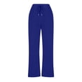 thumbnail image 4 of Timegard Wide Leg Pants for Women High Waist Side Split Loose Comfy Lounge Pants Fall Winter Solid Color, 4 of 5