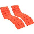 thumbnail image 1 of Costway 2 Pcs Coussin de Chaise Longue 73 Pouces Coussin Rembourré pour Fauteuil Inclinable Intérieur Extérieur Orange, 1 of 10