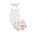 thumbnail image 1 of ITFABS Infants Round Neck Jumpsuit + Soft Touch Short Trousers Bow Hairband Set, 1 of 9
