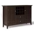thumbnail image 1 of Simpli Home Bedford Wood 54" Transitional Sideboard Buffet and Wine Rack in Dark Chestnut Brown, 1 of 7