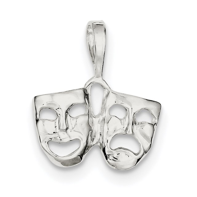 Sterling Silver Comedy/Tragedy Charm QC3092 (23mm x 19mm)