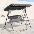 thumbnail image 3 of Outsunny 3-Seat Patio Swing Chair with Adjustable Canopy Grey, 3 of 10