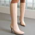 thumbnail image 1 of Cameland Autumn/winter Candy-coloured Side Zipper Embossed High Heel Boots For Ladies, 1 of 8