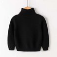 thumbnail image 2 of Dealovy Toddler Baby Sweaters Solid Color Pullover Basic Top Kids Fall High Neck Long Sleeve Cotton Blouses, 2 of 3