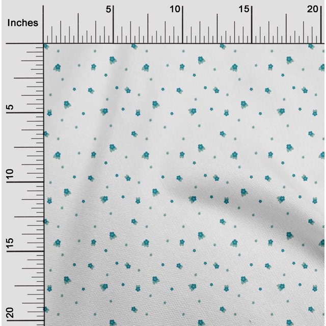oneOone Tissu Popeline de Coton Imprimé Floral Artistique BTY 56 Pouces de Large