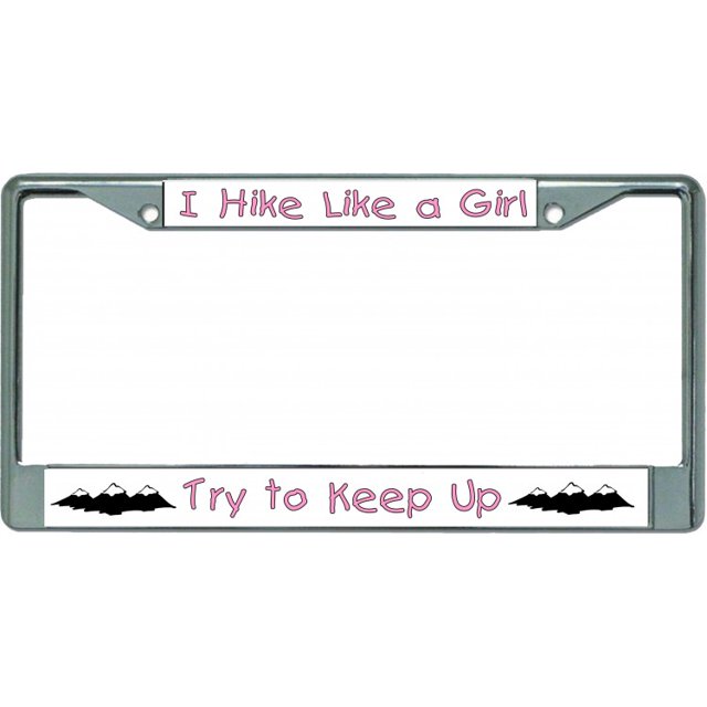 Je Marche comme une Fille Chrome License Plaque Cadre