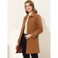 thumbnail image 3 of INSPIRE CHIC Manteau Caban Trench d'Hiver pour Femme à Col Peter Pan Brun P, 3 of 6