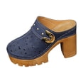 thumbnail image 1 of RXMEKW Summer Slippers for Women, Fashionable Solid Color Closed-Toe High Heels, 1 of 9