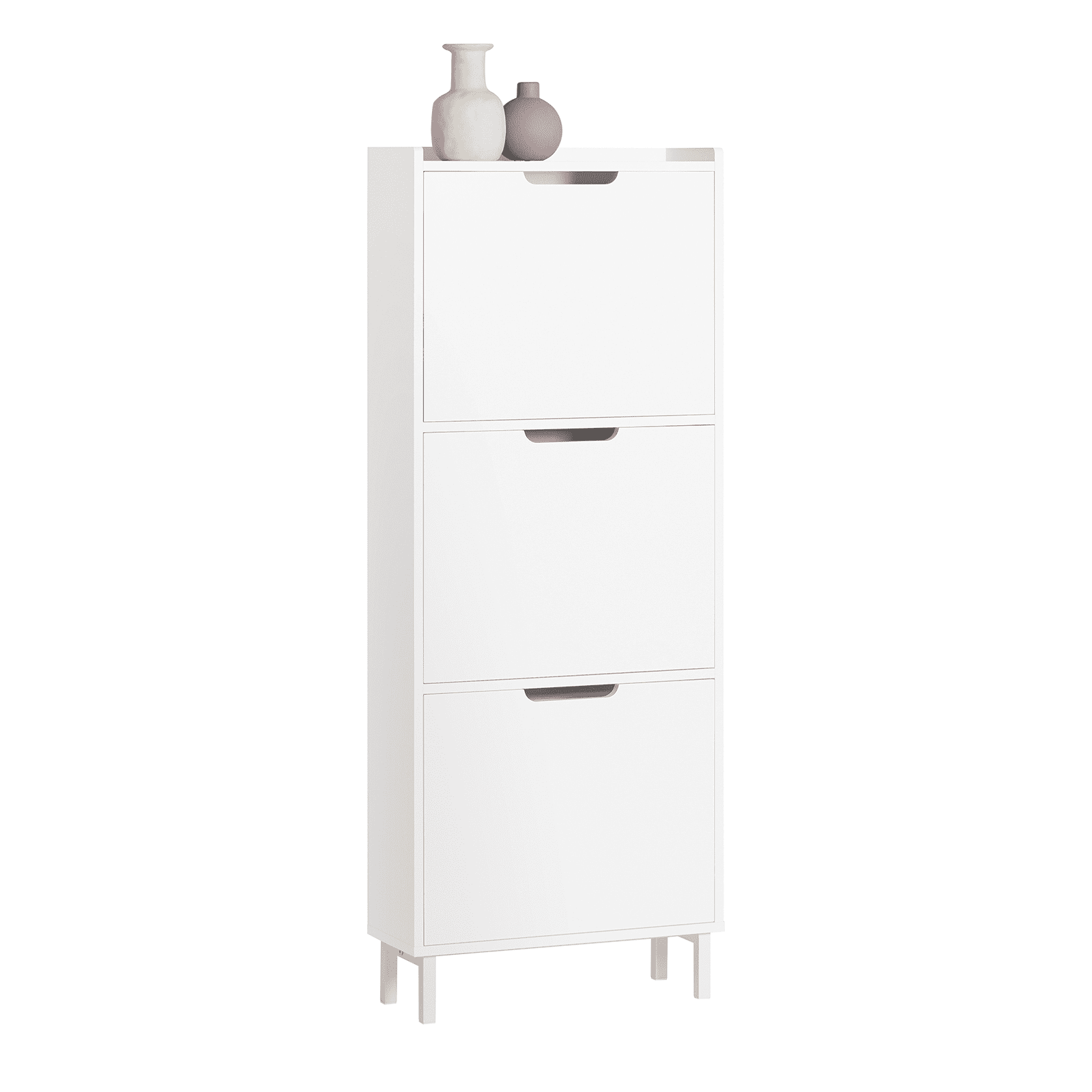 SoBuy FSR151-H-W Armoire à Chaussures 3 Tiroirs Basculants Rangement Organisateur
