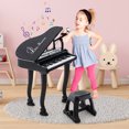 thumbnail image 2 of Gymax 37 Keys Kids Piano Keyboard Toy Toddler Musical Instrument w/ Stool & Microphone Black, 2 of 9