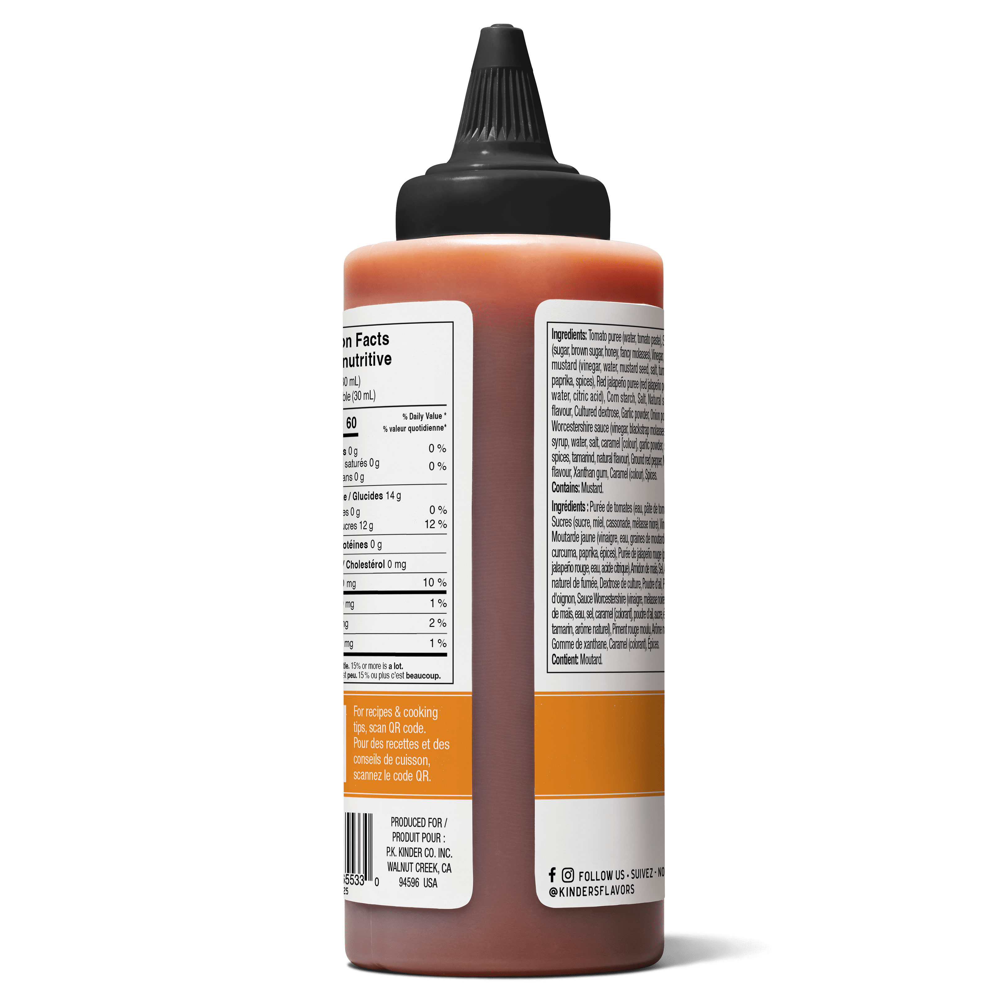 Kinder's Miel epice Sauce BBQ, 375ml
