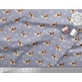 thumbnail image 2 of Soimoi Grey polyester Crepe Fabric Bird,Paw & Cocker Spaniel Dog Printed Fabric 1 Yard 42 Inch Wide, 2 of 3
