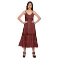 thumbnail image 1 of Moomaya Printed Sleeveless Long Maxi Dress Spaghetti Straps With Lace Trim, 1 of 6