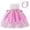 Hot Pink, variant on Zwiiyzr Toddler Girls Net Yarn Embroidery Rhinestone Bowknot Birthday Party Gown Long Dresses Headband Suit, Hot Pink, 24 Months