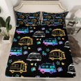 thumbnail image 1 of YST Rv Happy Camping Fitted Sheet, Gradient Camper Car Bedding Set Queen Size For Farmhouse Camping Lovers, Outdoorsy Camper Bed Sheets Rustic Sheets With 2 Pillow Cases, Black, 1 of 5