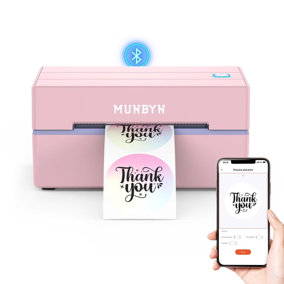 MUNBYN Bluetooth Thermal Label Printer, 130B Wireless 4x6 Shipping Label Printer for Shipping Packages Small Business Office or H