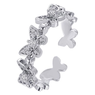 TopLLC Clou d'Oreille pour Femmes, Bijou de Mode Ajustable avec Ouverture Cloutée de Diamants