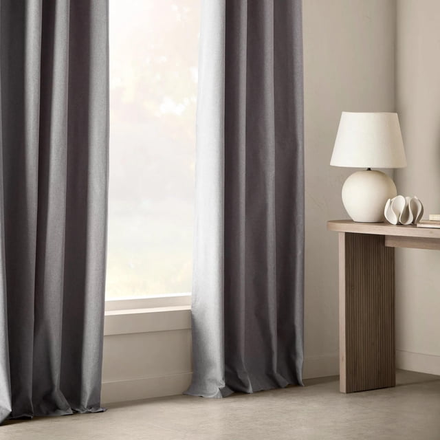 Bouclair Rideau Occultant en Chambray Charbon 52x96 Po (132x244 cm)