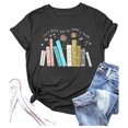 thumbnail image 1 of Hauts pour Femmes Imprimé Confortable et à la Mode T-Shirt à Manches Courtes pour Femmes Noir TTTG, 1 of 2