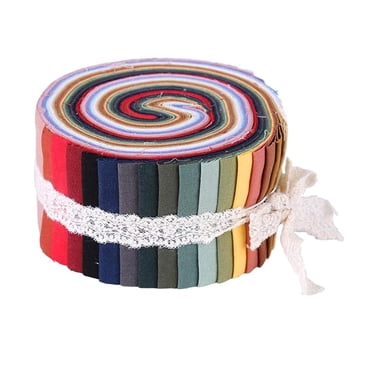 36 Pcs Rouleau de Tissu Jelly 2,5 Pouces Rouleau de Tissu Bandes de Courtepointe Imprimé Floral Lot de Tissus d'Artisanat Prédécoupés Patchwork avec Motifs Assortis, Toile de Jute D 36 Pcs