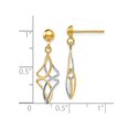 thumbnail image 2 of 10K Yellow and White Gold Polished Dangle Twist Earrings, 2 of 4