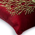 thumbnail image 2 of The HomeCentric Housses de Coussin Décoratives, Lot de 2 Housses de Coussin Rouges, 18x18 Pouces (45x45 cm) Housse de Coussins Rouges de Designer, Taies d'Oreiller Carrées en Soie, Housse de Coussins Vert Arbre Perlé, Floral - Arbre de Joie, 2 of 3