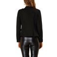 thumbnail image 3 of INSPIRE CHIC Women's Faux Suede Open Front Long Sleeve Button Decor Steampunk Jacket S Black, 3 of 6